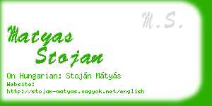 matyas stojan business card