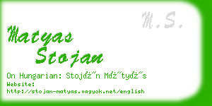 matyas stojan business card